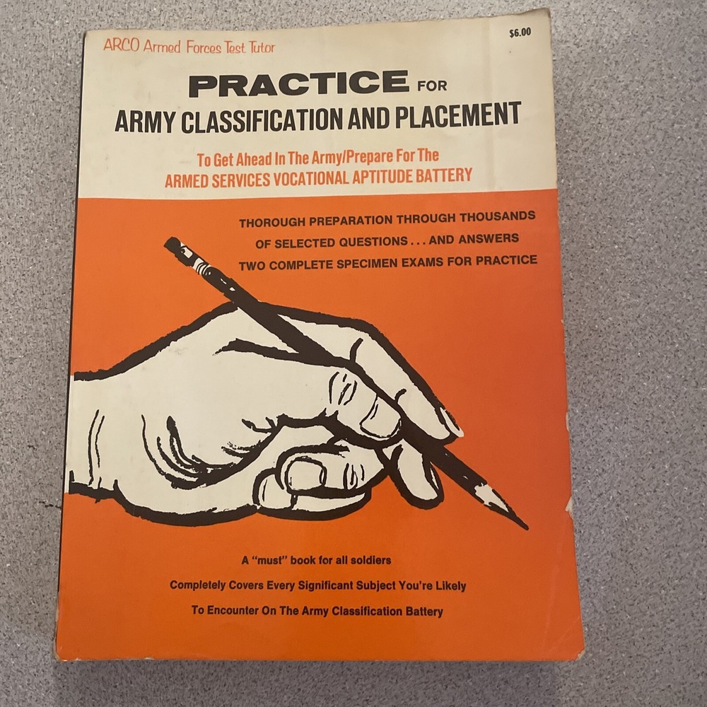 Vintage ARCO Practice For Army Classification And Placement 1976 First Edition